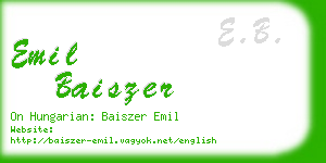 emil baiszer business card